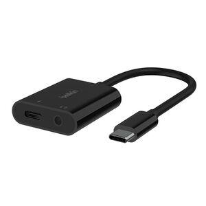 Belkin Rockstar™ 3.5mm Audio with USB-C Charge Adaptor - Black (new)